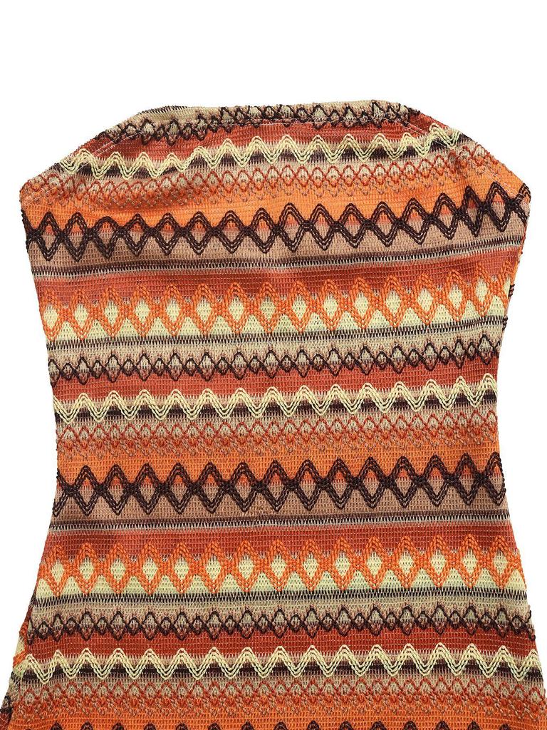 2026 Sommer Sexy Resort Trägerloses Ethnisch Gestreiftes Quastenkleid