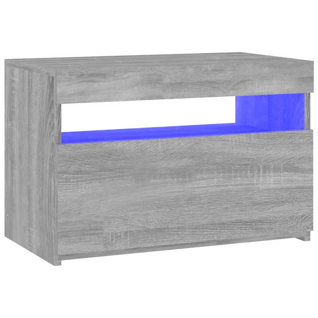 Vidaxl Szafka Pod Tv Z Oświetleniem Led, Szary Dąb Sonoma, 60X35X40 Cm