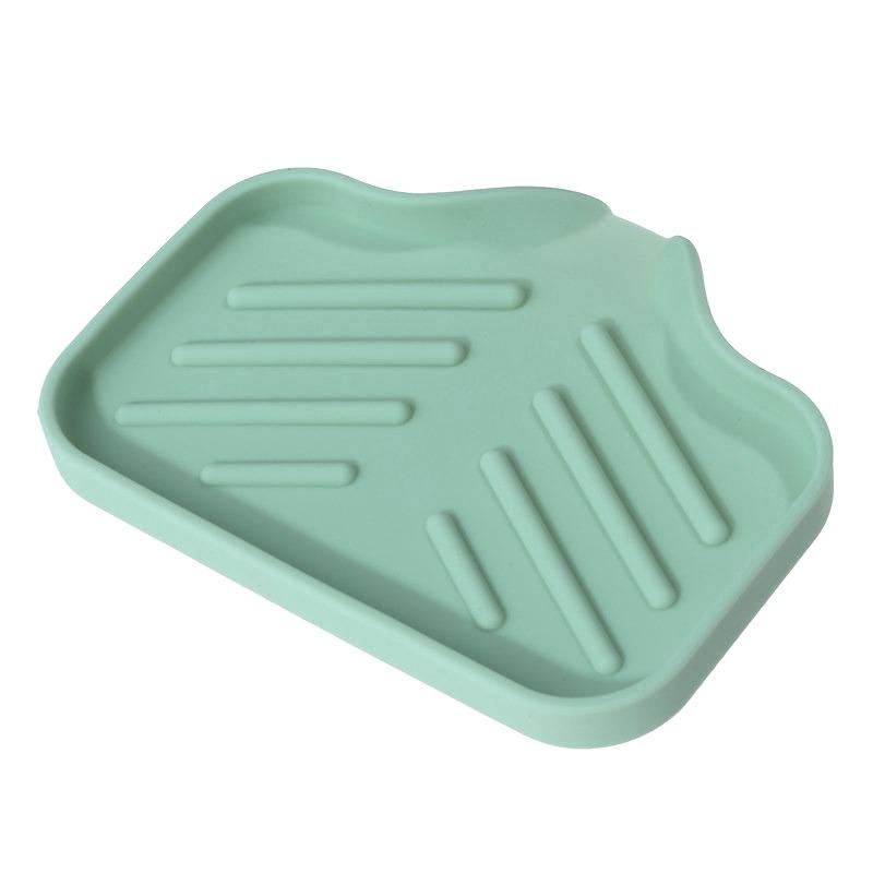 1pc Silicone Soap Dish Short Long Anti-slip Quick Drain Soft Rectangle Multi-functional Soap Holder Tray Box Bathroom Supplies