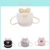 Urban Minimalist Girls Small Leather Crossbody Bag With Bow And Zipper Closure For Daily Use