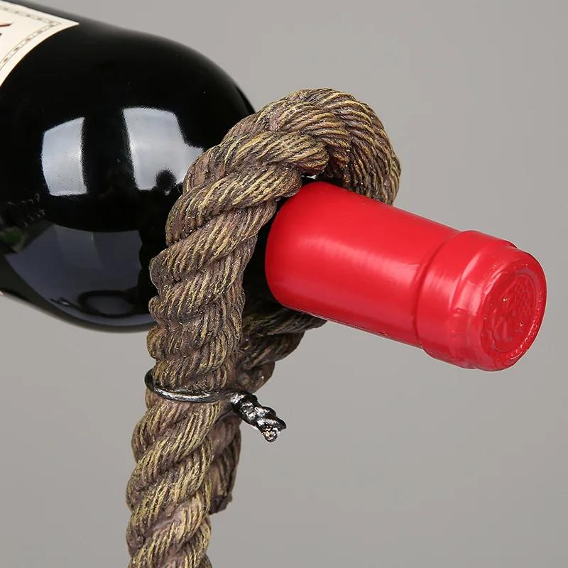 Creative Hanging Rope Wine Rack, Resin, Bottle Rack, Wine Cabinet Display Rack, Dining Table Decoration, Kitchen, Restaurant&bar
