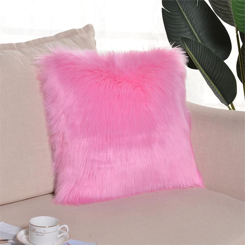 Cuscino Decorativo in Acrilico a Pelo Lungo Stile Invernale - Cuscino Lombare e Schienale Anti-Pilling