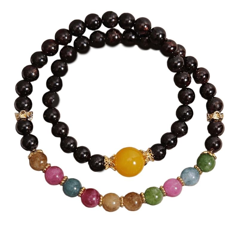Versatile Double Loop Garnets Bracelet Stackable Design For Everyday Style And Confidence Boosting Energy 1