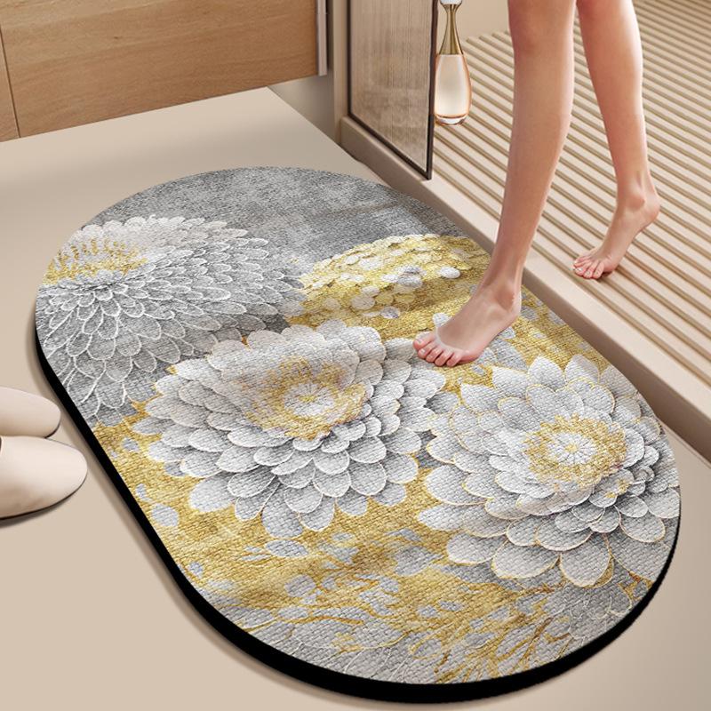 Anti-skid Mats for High-grade Sense Bathroom Bibulous Fast-drying Diatom Mud Mats for Bathroom