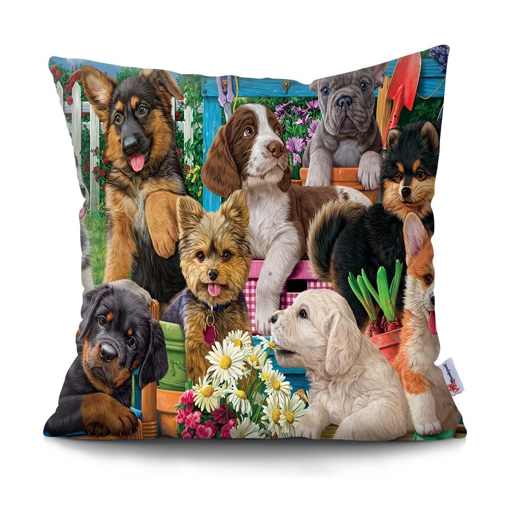 Cute Animal Home Decor Pillowcase Beach Funny Dog Cushion Cover Car Sofa Home Decor Pillowcase Polyester Throw Pillow