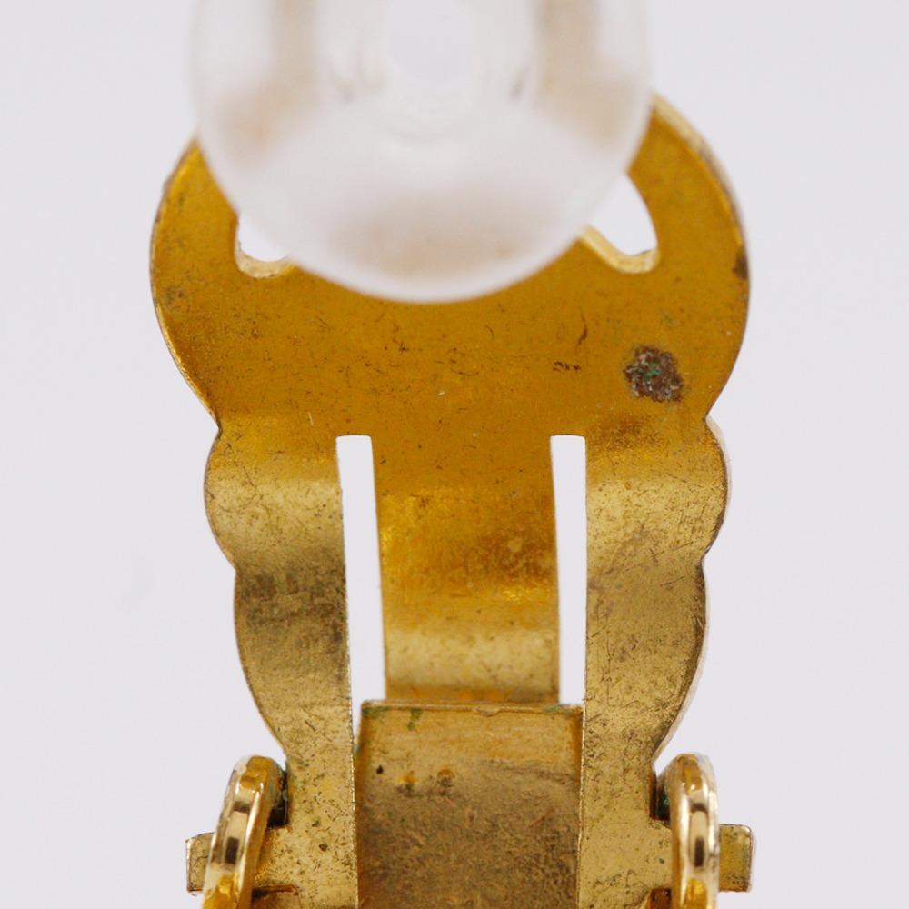 CHANEL COCO Mark Earring vintage Plated Gold/Rhinestone 34.1g Women Used