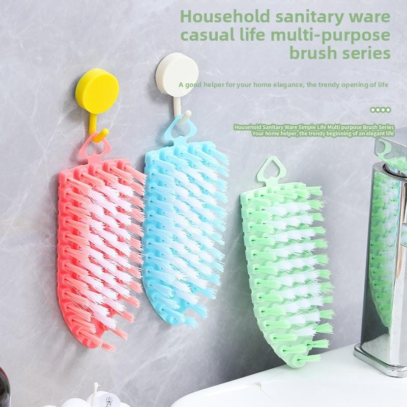 Concave Convex Design Folding Shoe Brush Household Cleaning Brush Ring Hanging