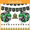 Whimsical Baby Yoda Star Wars Kids Birthday Party Decor Featuring Colorful Cake Toppers And Balloons