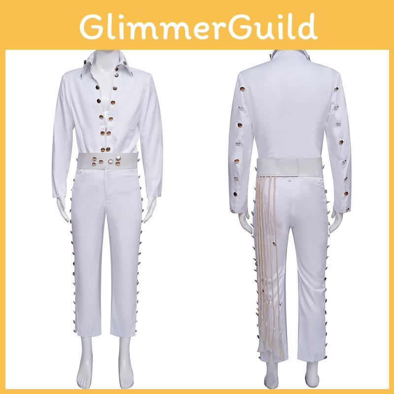High-quality Polyester Fiber Cosplay Set Of White Cat King Elvis Presley