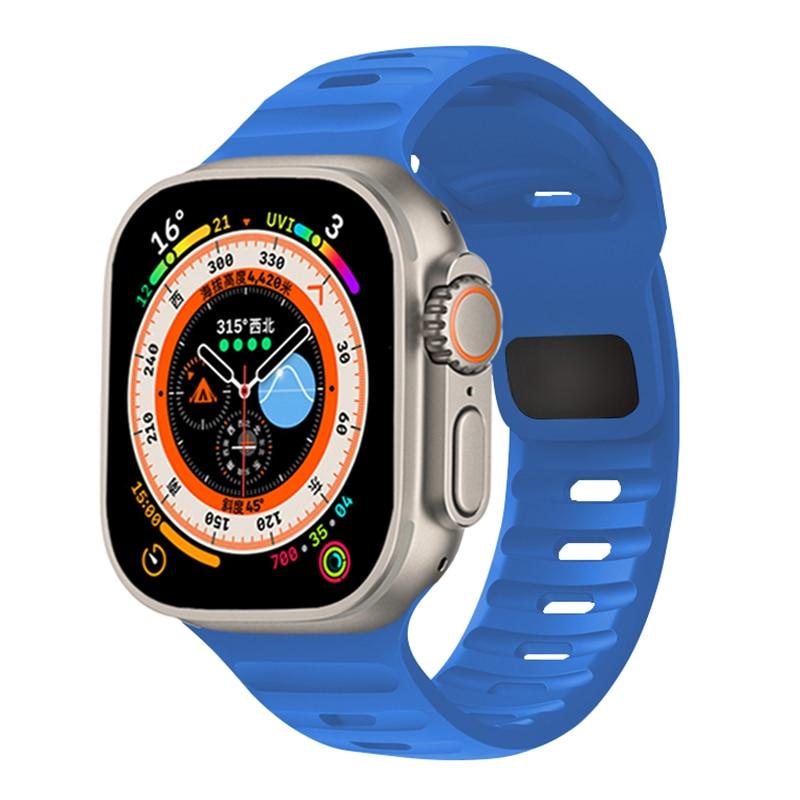 

Спортивный силиконовый ремешок для Apple Watch Ultra 49 мм 8 7 45 мм для iWatch Series 6 5 4 SE 3 2 1 44 мм 42 мм, мужской ремешок для часов, браслет, аксессуары для браслетов 42mm 44mm 45mm 49mm