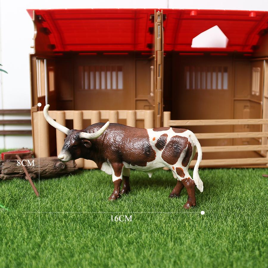 Simulering Gård Verden melkeku Storfe Okse Kalv yak Moskusokse Pedagogisk dyremodell figur leketøy hjemmedekor Gave Til Barn