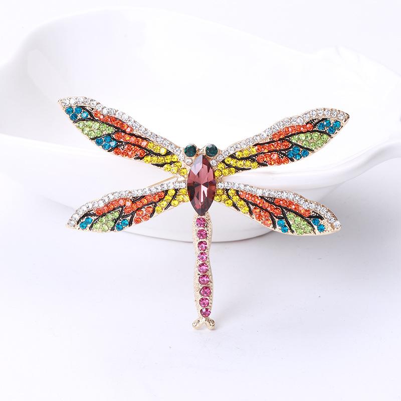 Wind Full Diamond Alloy Dragonfly Brooch, Temperament Versatile Clothing Accessories