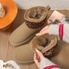 Lucyever Leopard Print Faux Suede Snow Boots Women Anti Slip Thicken Plush Winter Botas Mujer Platform Warm Ankle Boots Woman