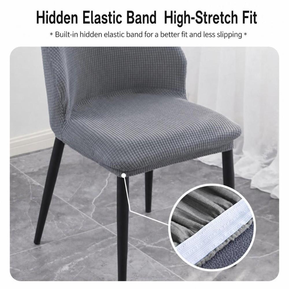 Anti-slip Dining Chair Cover High-elastic Stool Slipcover Backrest Protector for Home Decoration