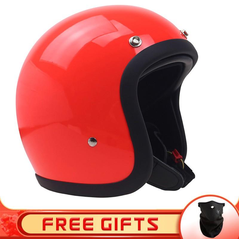 Lightweight Retro Cruiser Motorcycle Helmet Men Women Full Face DOT Approved Safety