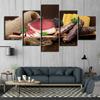 5 Stück Lebensmittel Steak Fleisch Küche Dekor Leinwand Bild Wand Kunst Gemälde Home Decor kein gerahmt 5 Panel Zimmer Dekor 5 Stück Bilder