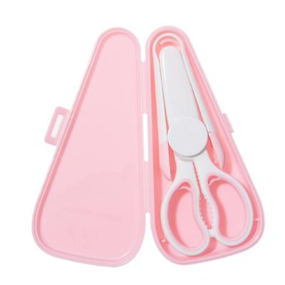 Pinças e tesouras Bebeterra V2 tesouras portáteis para alimentos, conjunto de pinças de silicone para alimentos para bebês, rosa bebê, itens populares para pais coreanos