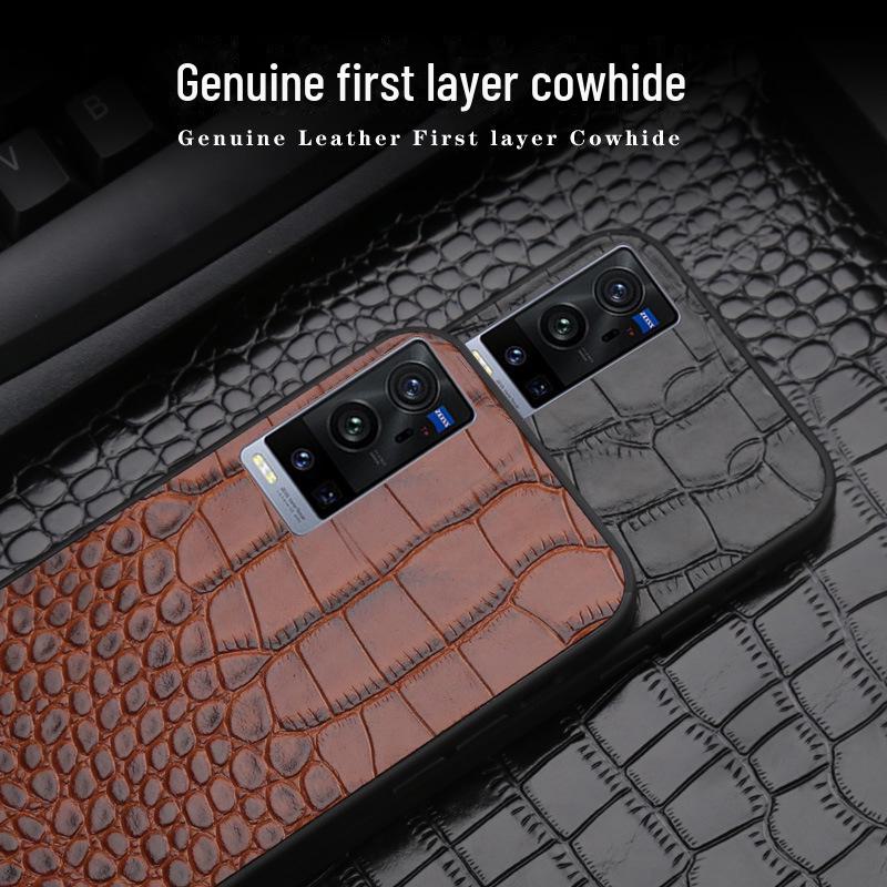 Genuine Leather Full Cover Case for Vivo X90, X80 Pro, X60, and X60 Pro