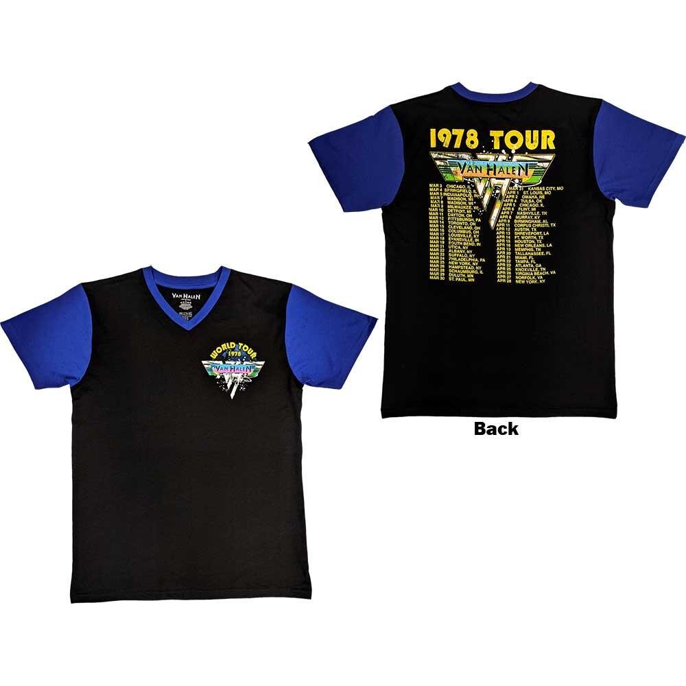 Van Halen 1978 Tour Dates Black / Purple Raglan T shirt - NEW XL