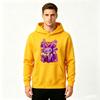 Men's Casual Pullover Hoodie, Funny Purple Bunny Cartoon Print Long Sleeve Sweatshirt for Daily Wear