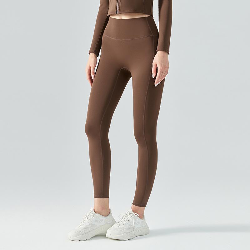 

Осенне-зимние брюки для йоги на флисе, утолщенные флисовые фитнес-брюки, облегающие спортивные штаны с Т-образной линией женские S