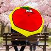 1PC tomato circle Umbrella-8-Rib Reinforced, Automatic Open, Lightweight & Durable, Cute Fashion Accessory for Outdoor, Beach, or Casual Use, Beach Um