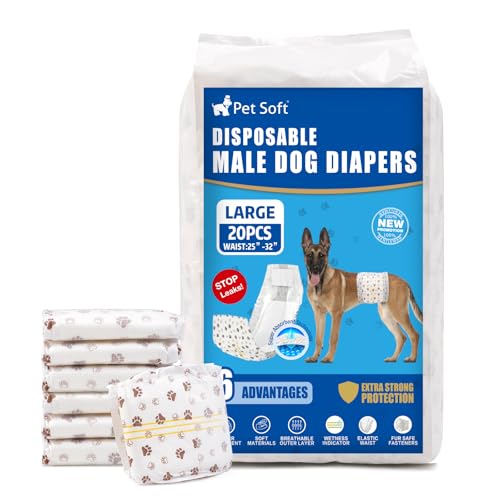 

Dog Diapers for Boys, Manner Belt, Highly Absorbent, Stays in Place, Leak-Resistant, Prevents Leaks, Deodorizes, and Comfortable, Belly Warmer-Style D