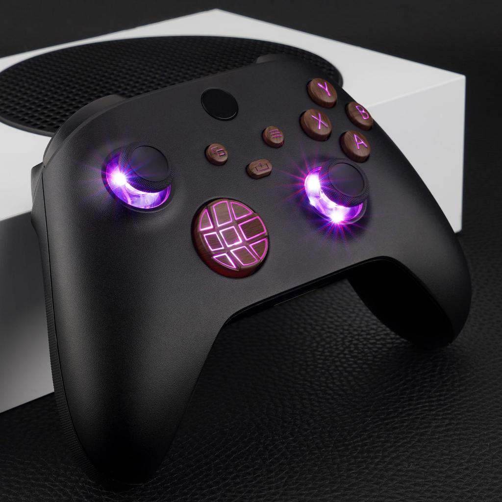 eXtremeRate Multicolor Illuminated Thumbstick Set with and ABXY Buttons for Xbox Series DTF V2 LED Kit for Xbox Core Controller Model 1914 Controller