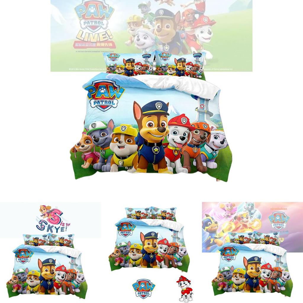 Povlečení Tlapková patrola Polyesterové ložní prádlo pro děti Obsahuje 1 povlak na polštář a 1 povlak na přikrývku Velikost 135x200cm