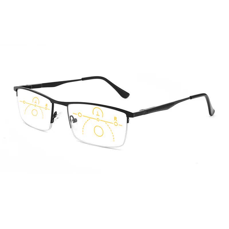 GOGOSOON Men's German Lens Progressive Photochromic Anti-Blue Reading Glasses