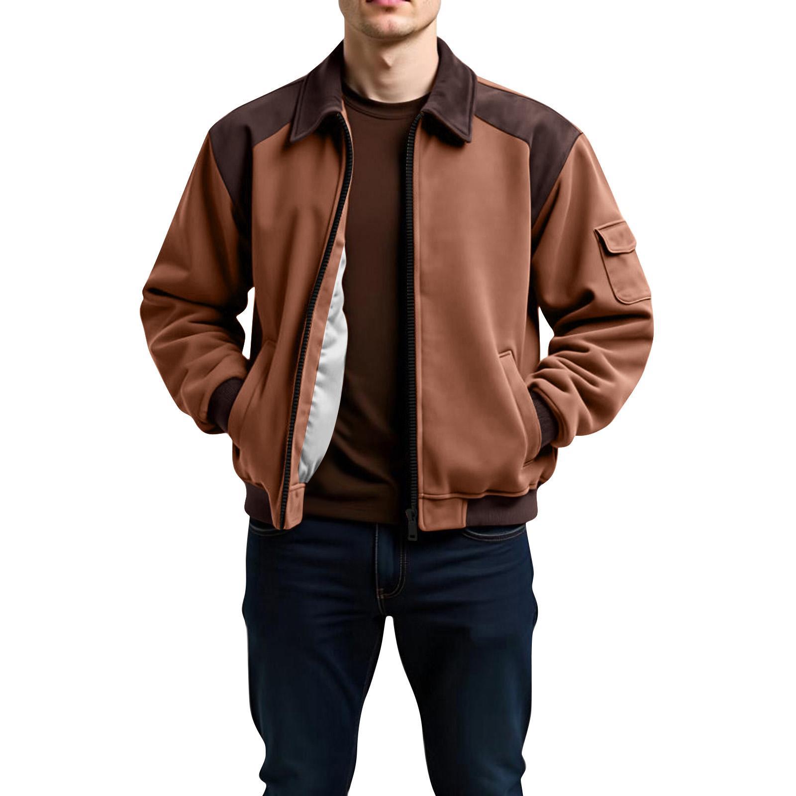 

Мужская однотонная куртка на молнии с карманами, мужская спортивная куртка большого размера в стиле кэжуал XL армия зеленый