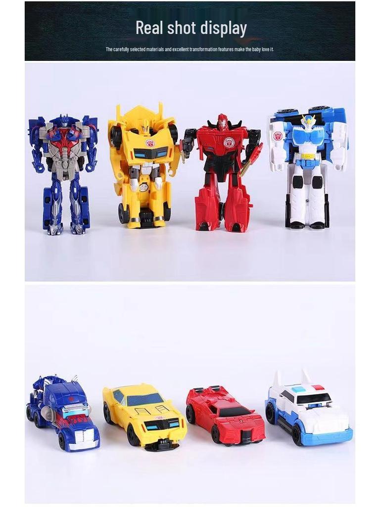 Children's One-Step Transforming Optimus Prime & Bumblebee Autobot Dinosaur Toy