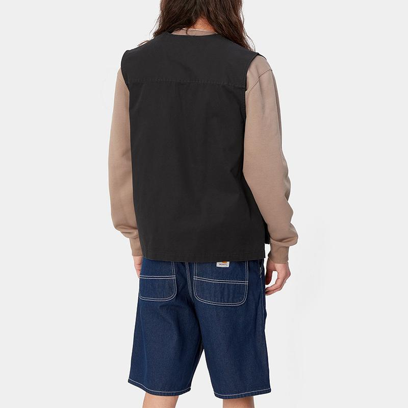 Carhartt WIP SS24 Unity Vest Single-Breasted V-Neck Multi-Pocket Vest Unisex Vests Black I032980-89-4G