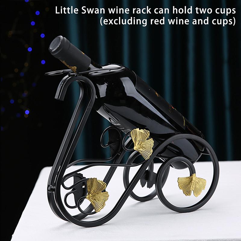 

Creative Metal Wine Rack Vintage Wine Bottle Storage And Glass Holder Bar Home Decoration Display Stand чёрный