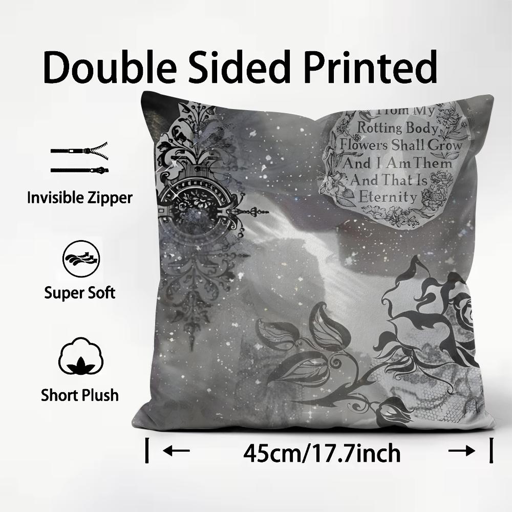 

Gothic Coquette Cybersigilism Cushion Cover Plush Fabric Soft DoubleSided Printed Sofa Warm Winter Home Child Gift Pillow Case 30x30cm