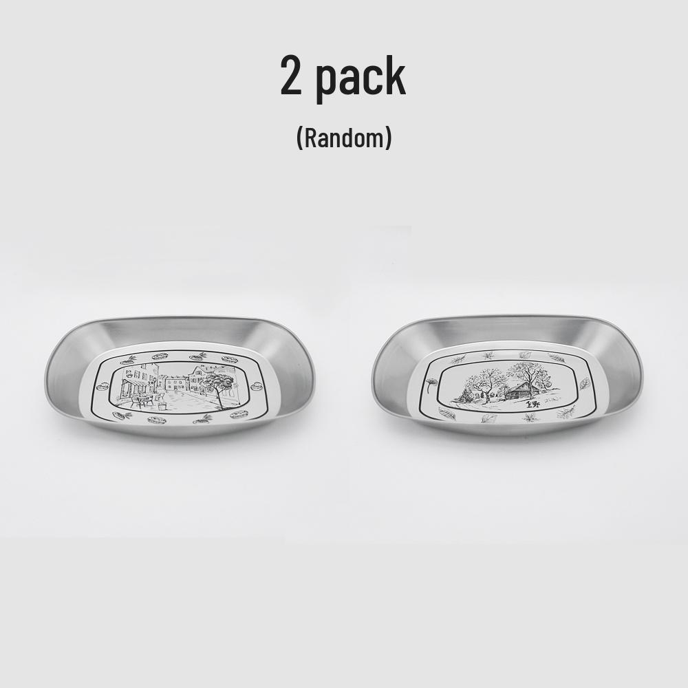 Retro European-Style Tin Camping Plate - Portable BBQ & Picnic Tableware