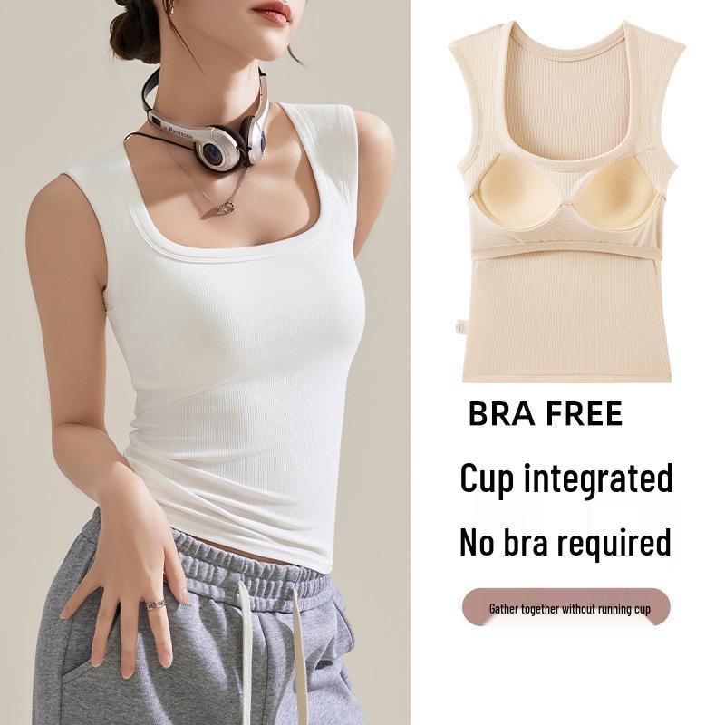 Women's Slimming Sleeveless Camisole with Built-in Chest Pad - Spring/Summer