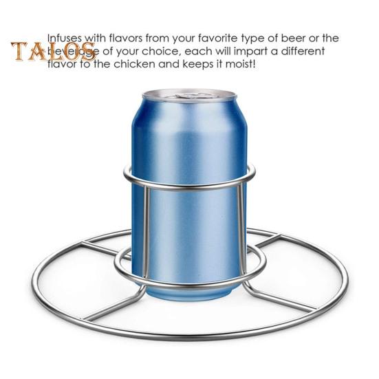 Kyllingstativ i rustfritt stål for grillovn Ølboks Kyllingholderstativ Vertikal stekeovn i matkvalitet for utendørs innendørs matlaging