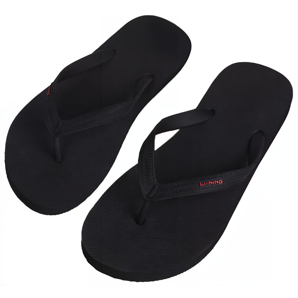 Li-Ning Comfortable Breathable Anti-Odor Non-Slip Flip Flops Men Footwear Black ASDS045-2