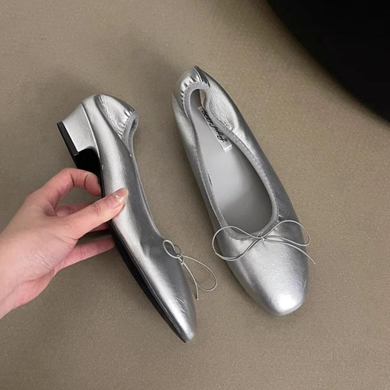 Fashion SUOJIALUN 2025 Spring Candy Color Women Flat Shoes Fashion Round Toe Shallow Slip On Ballet Shoes Square Low Heel Boat Shoes