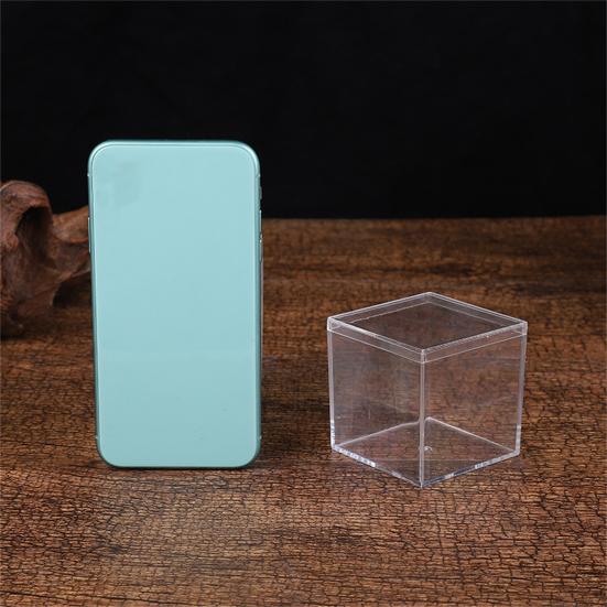 4Pcs Durable Candy Box Multiple Uses PS Transparent Cube Compact Portable Lid Case Organizer Container for Wedding