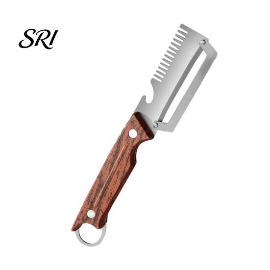 Sharp Stainless Steel Peeler Vegetable with Ergonomic Handle, Wide Blade for Potato Carrot Time-saving Kitchen Fruit, 3-in-1 Fruit Scallion