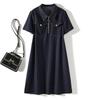 Sea Soul Stylish Polo Dress! Women's Summer Washed Denim Cotton Chest Pocket Front Zipper Dress Drape Feet