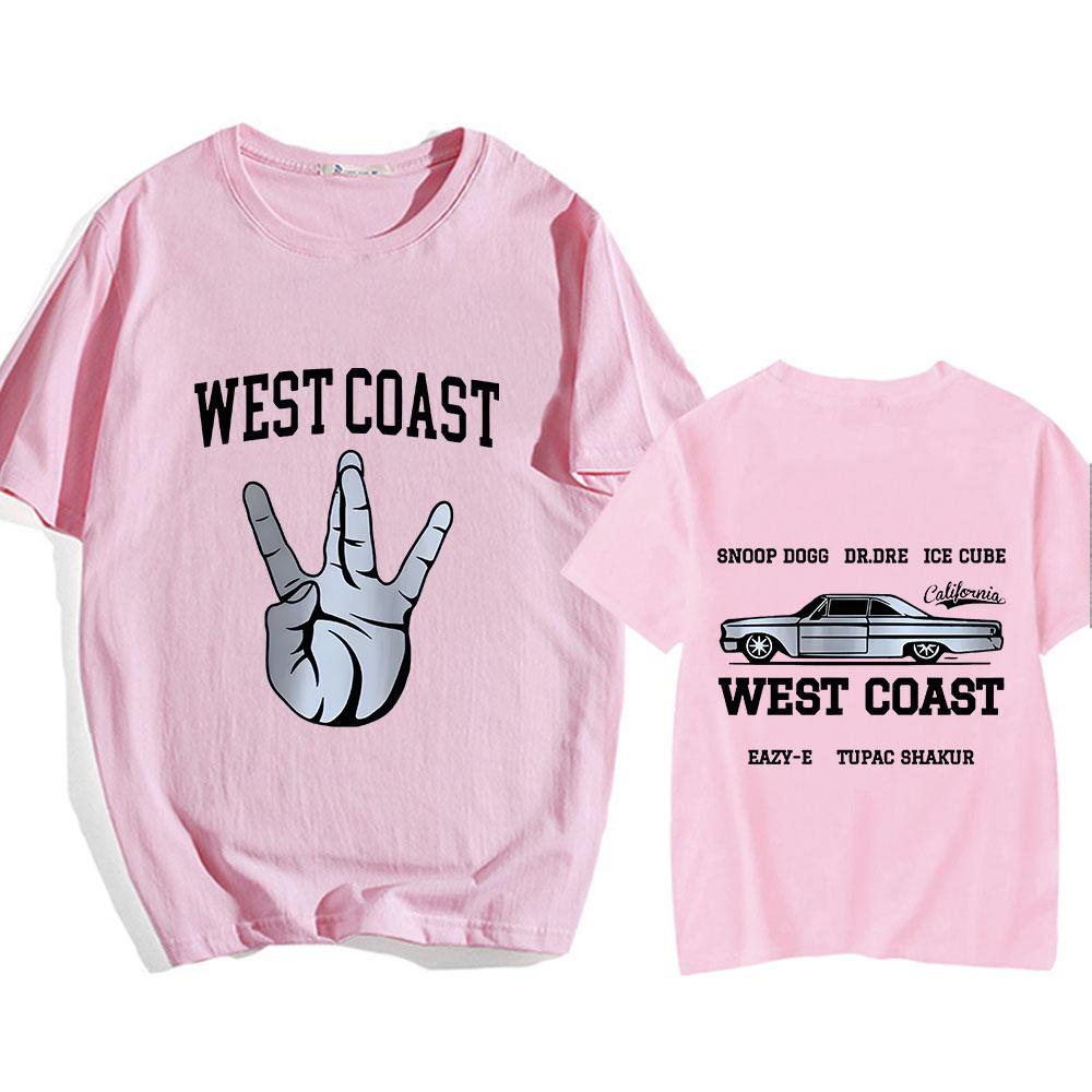 Back Printing West Coast T Shirt Short Sleeve High Quality Cotton Tee-shirt Funko Pop Harajuku Tshirt Ropa Hombre O-neck Clothes