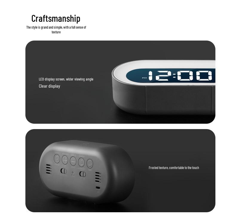 2024 LED Night Lamp & Silent Alarm Clock for Students - Multifunctional Bedroom Timepiece