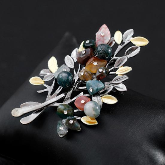 

Yousheng Vintage Women Christmas Tree Colorful Rhinestone Brooch Pin Breastpin Badge