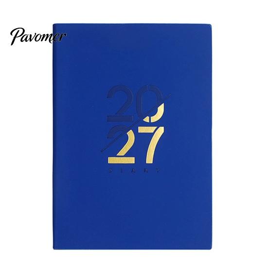 2027 Daily Planner with Monthly And Annual Schedule, A5 Thick Ink-proof Paper Portable Office Stationery Agenda Notebook, Durable PU Leather