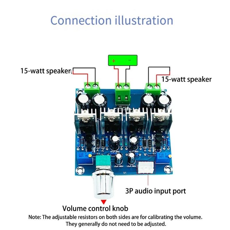 Circuit Power Amplifier Board 24V 2 Channel Sound Amplifier Circuit Board TIP41C TIP42C Chip Class A Easy Installation