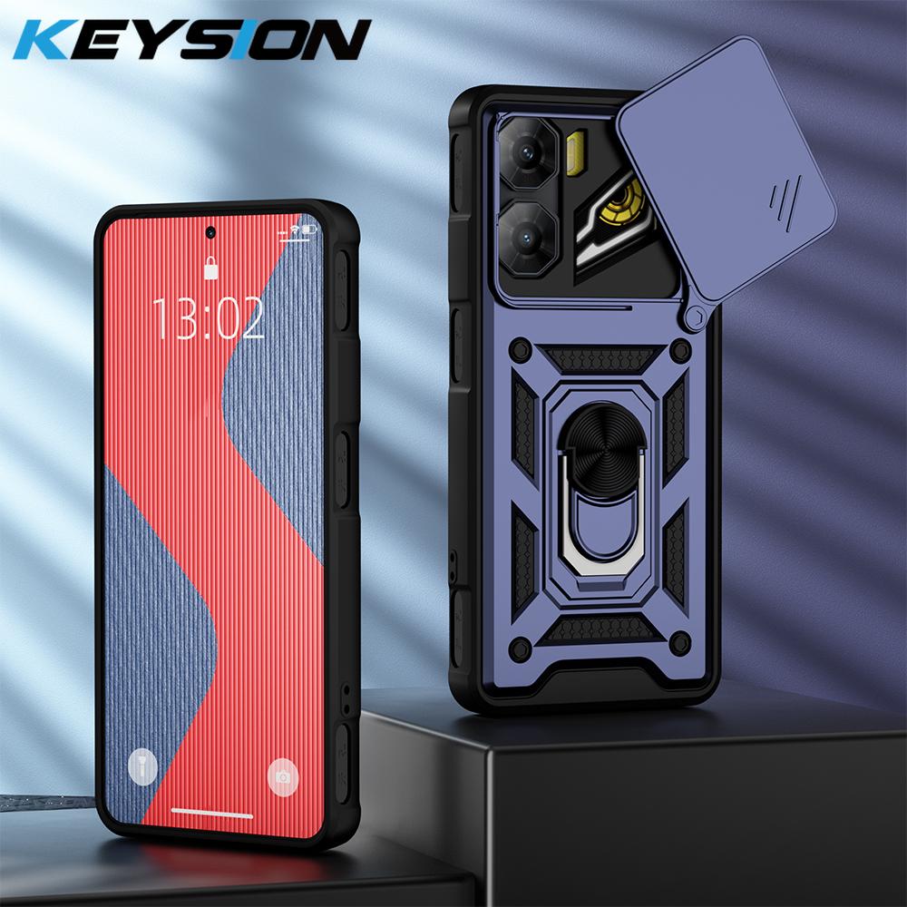 

KEYSION Противоударный бронированный чехол для ZTE nubia Neo 3 5G Сдвижная защита объектива камеры Кольцо-подставка Задняя крышка для телефона для nubia Neo 3 5G for nubia Neo 3 5G