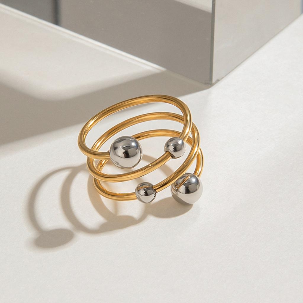 Yori Exquisite Stainless Steel Ball Open Ring Fashion Chic Ring Gold Silver Color Charm Finger Bling Jewelry Gift Bijoux